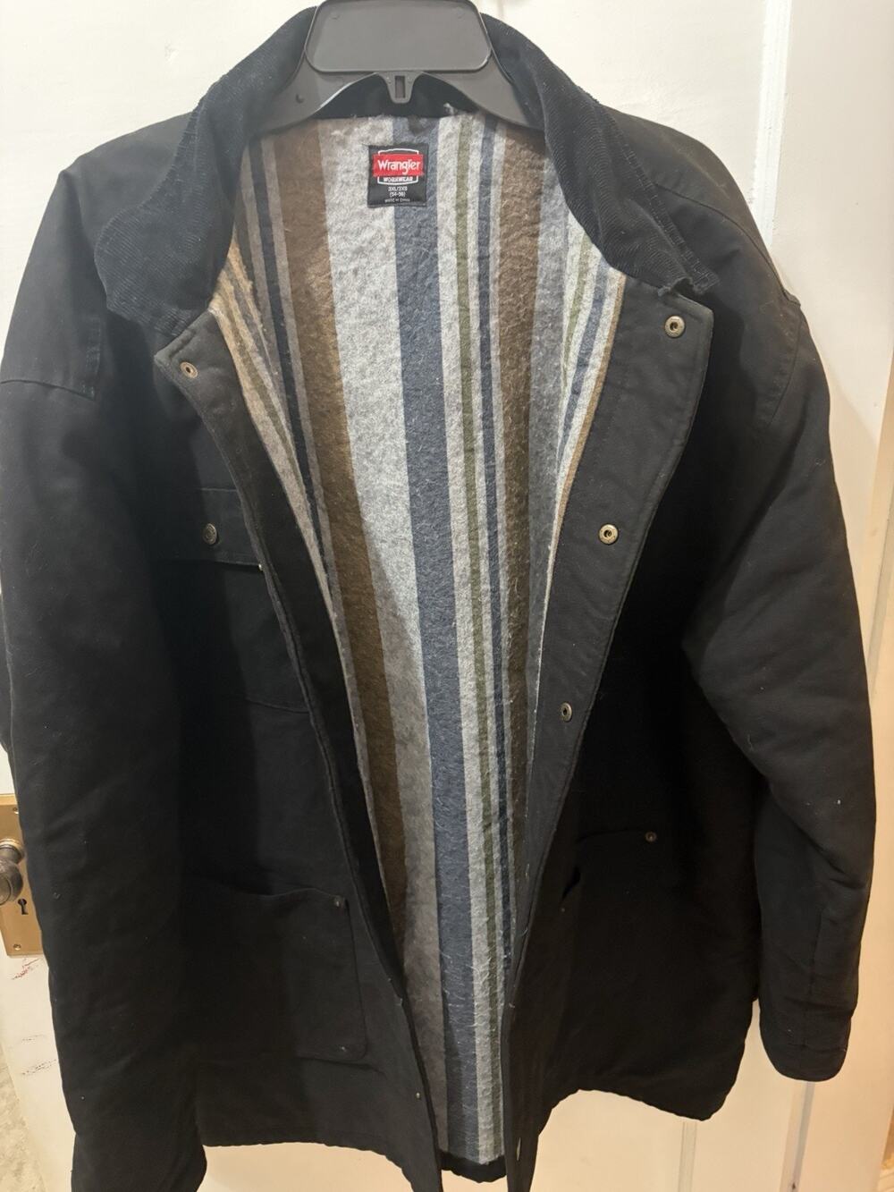 Wrangler Workwear Men’s Chore Jacket Blanket Lined Size 3xl Black
